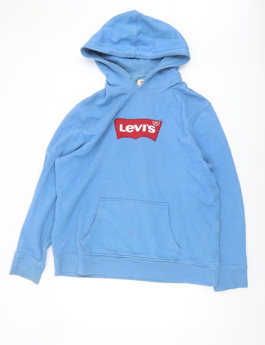 Levi's Men's Blue XL Pullover Hoodie with Logo
