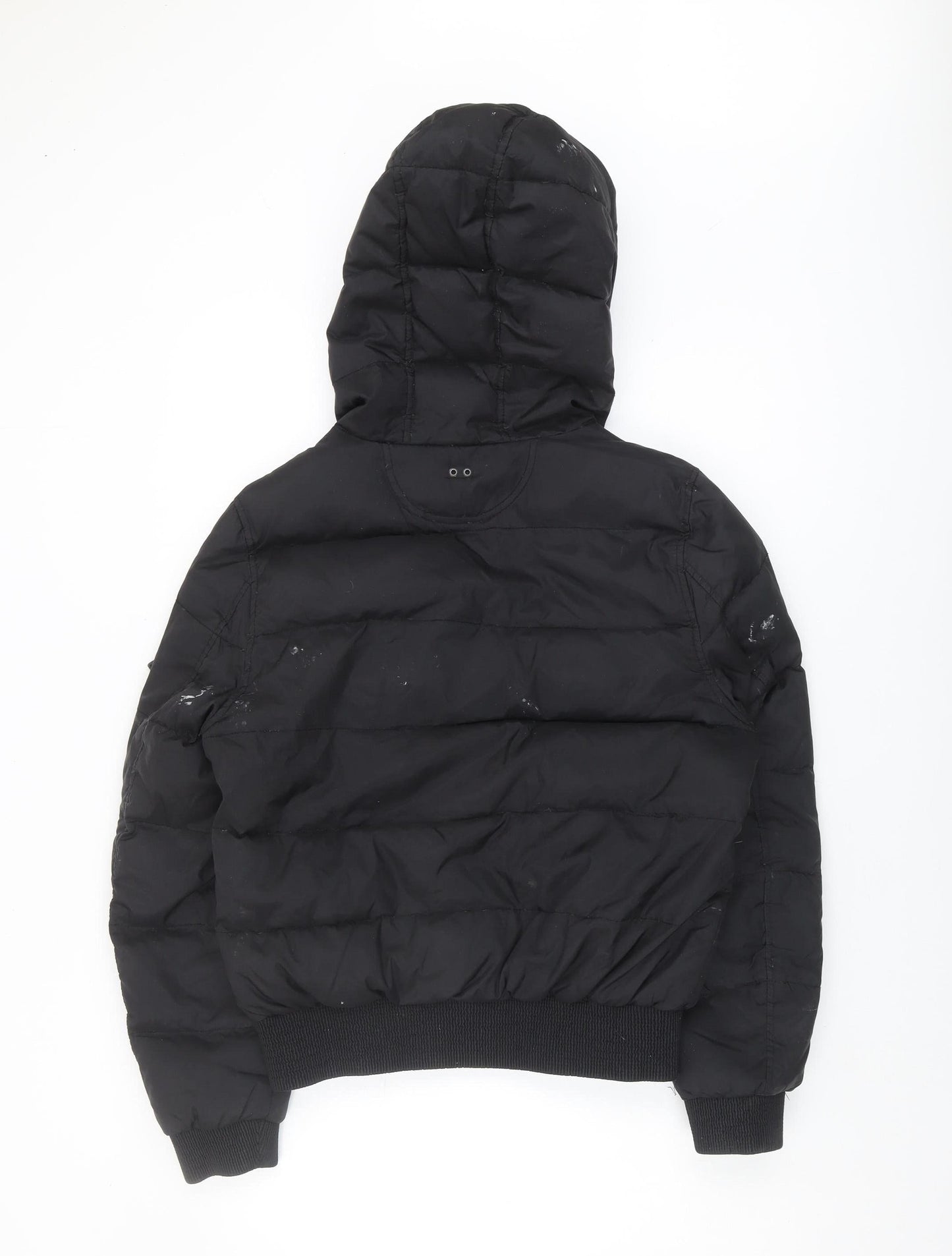 Converse Women's Black Puffer Jacket L Hooded