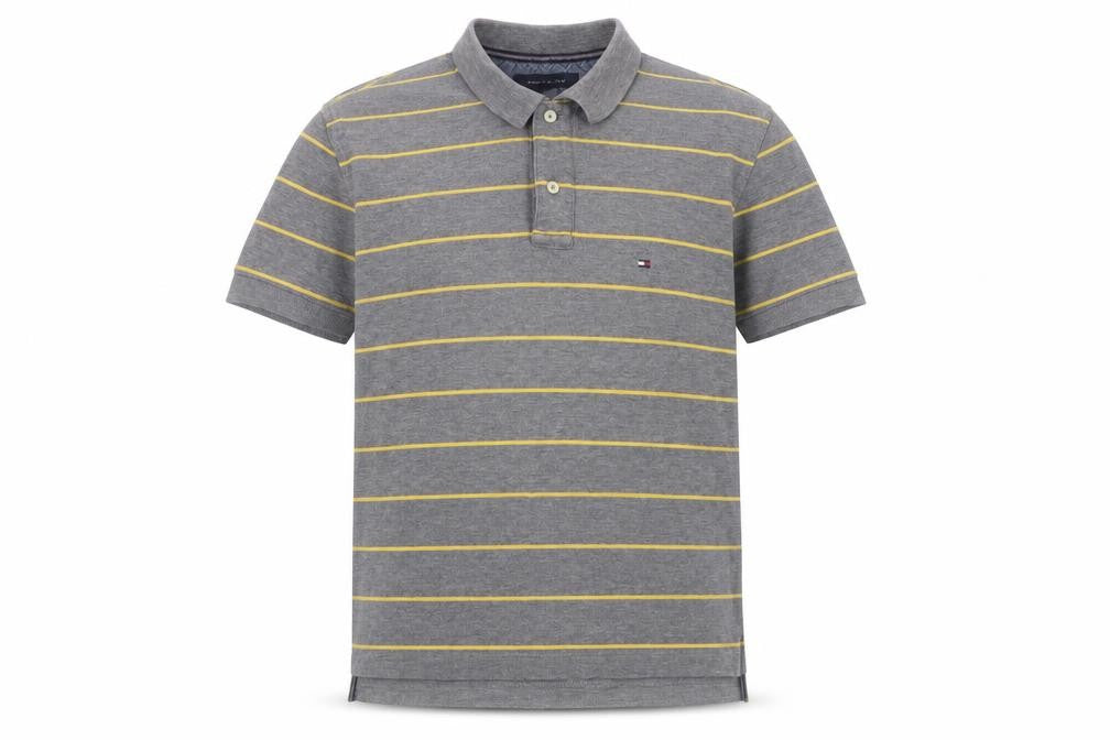Tommy Hilfiger Men's Grey Striped Polo M