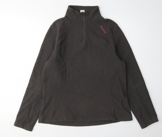 Quechua Women's Black Fleece Pullover Sweatshirt, Size 12