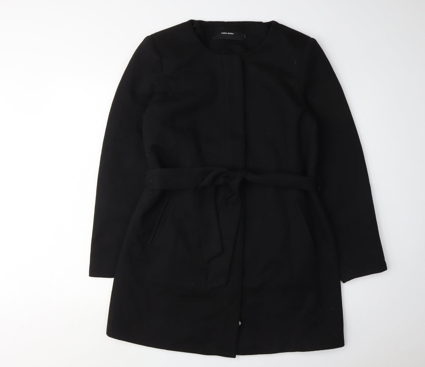 Vero Moda Women's Black Coat Large Belted