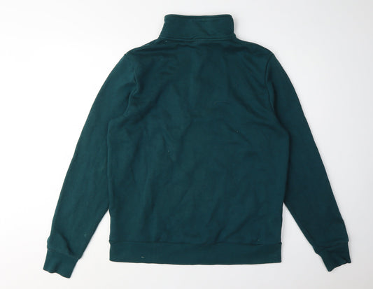 Fila Green Medium Unisex 1/4 Zip Logo Henley Sweatshirt