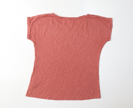 Fat Face Women’s Red T-Shirt, Size 10, Cotton Modal Blend