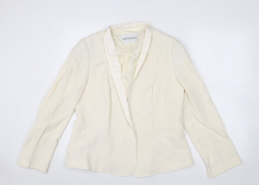 Artigiano Women's Ivory Blazer Shawl Collar Size 14