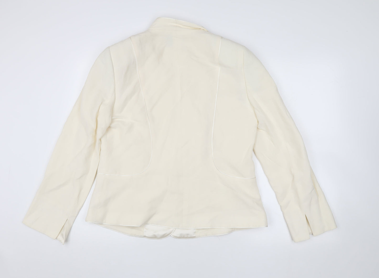 Artigiano Women's Ivory Blazer Shawl Collar Size 14