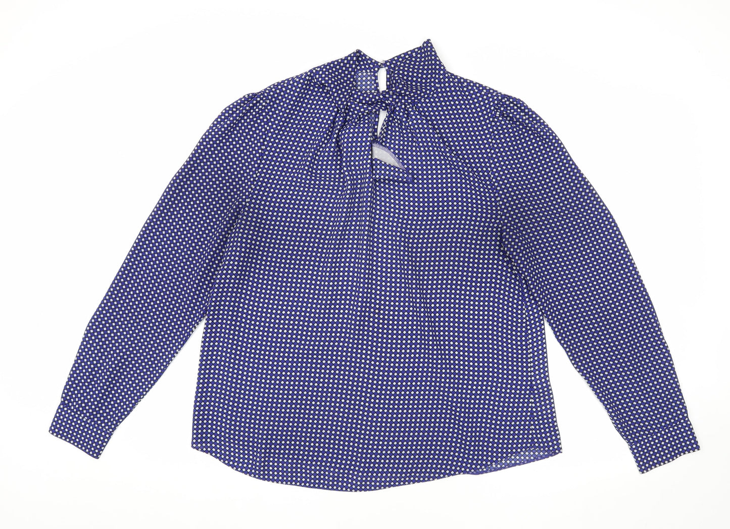 Dorothy Perkins Women's Blue Geometric Blouse, Size 14