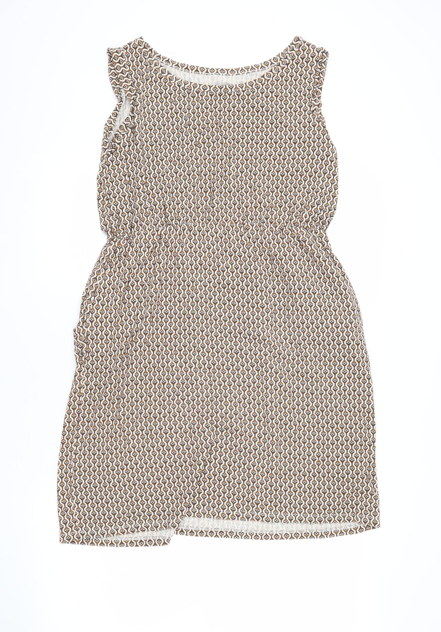 Marks and Spencer Brown Geometric Petite A-Line Dress