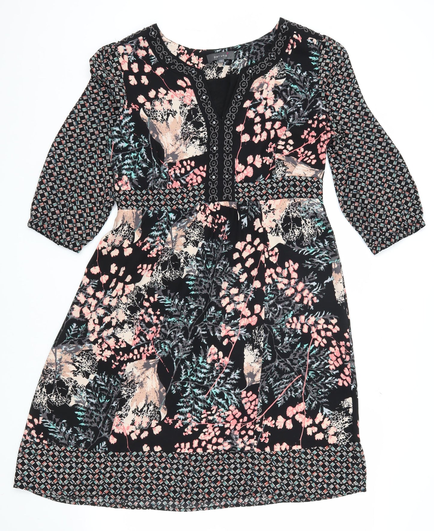 M&S Women's Multicoloured Floral Dress, Size 12