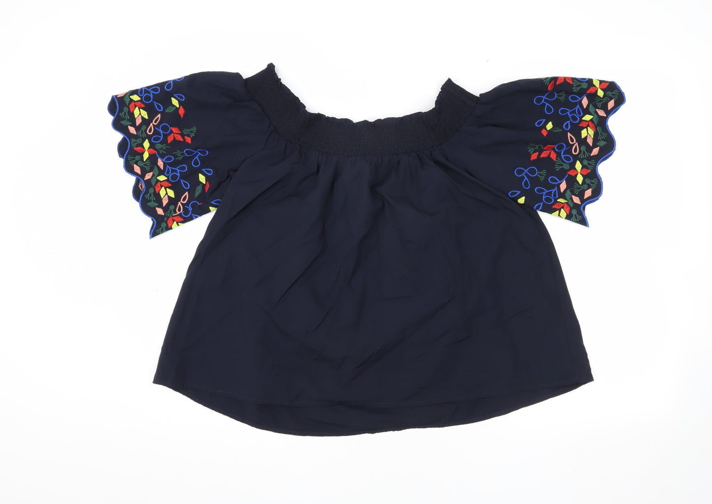 Marks and Spencer Women's Blue Off Shoulder Top, Size 14