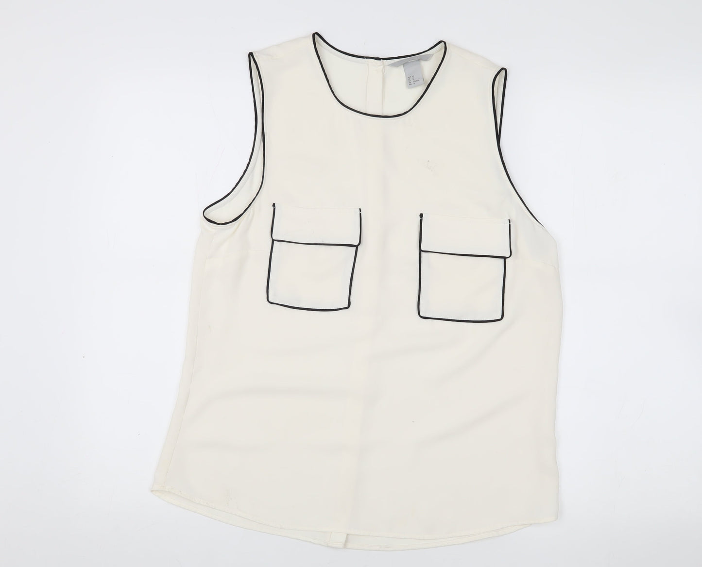 H&M Women's White Sleeveless Blouse Size 12