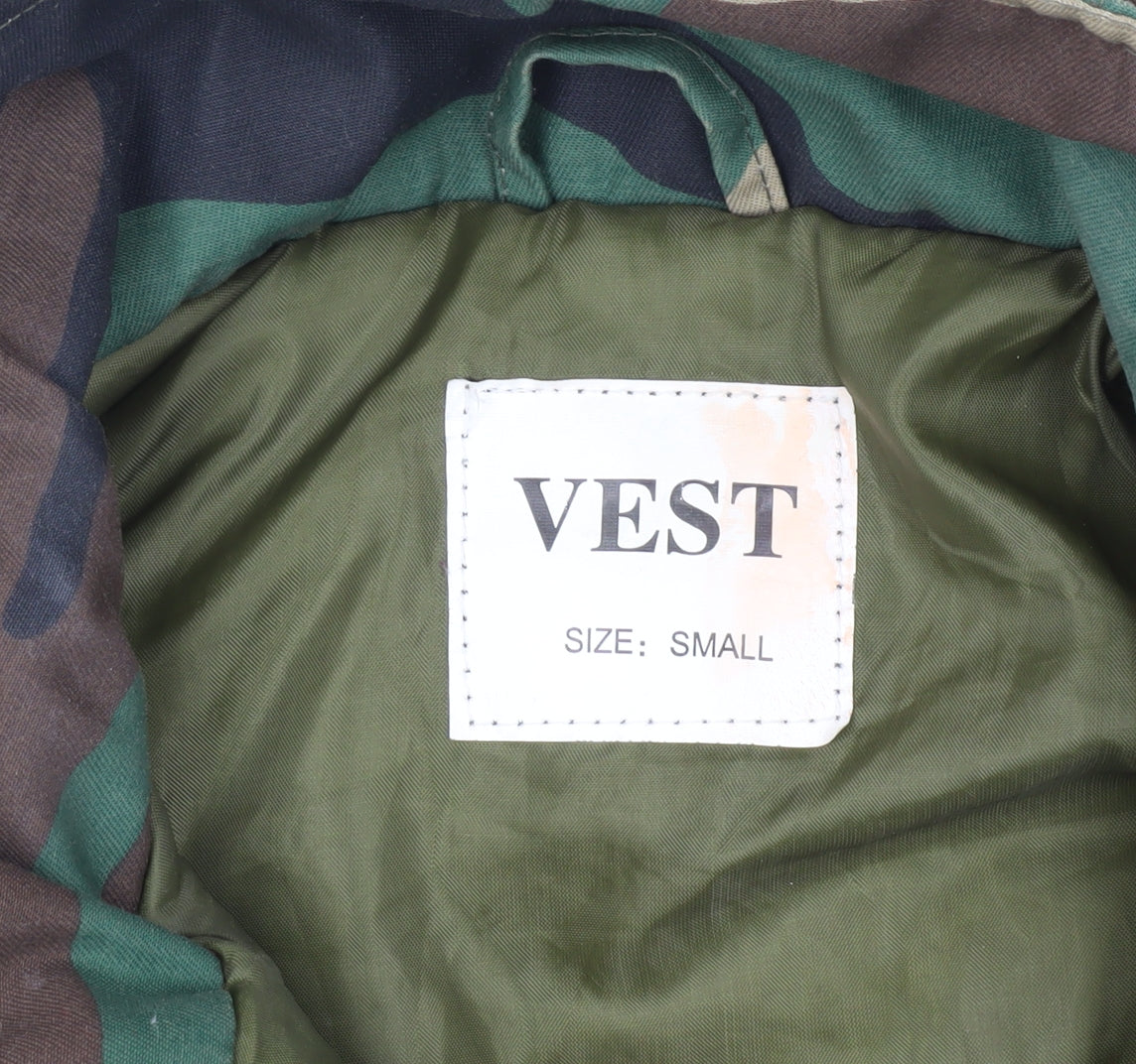 Men's Camouflage Waistcoat S with Zipped Pockets