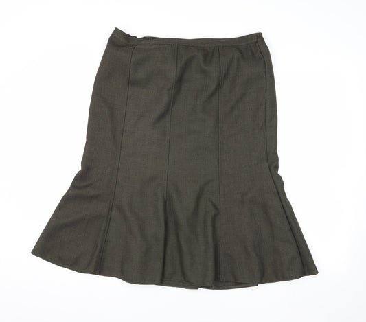 EWM Women's Grey Trumpet Midi Skirt 14