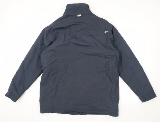 Quechua Men's Blue Regular Fit Mid-Length Jacket