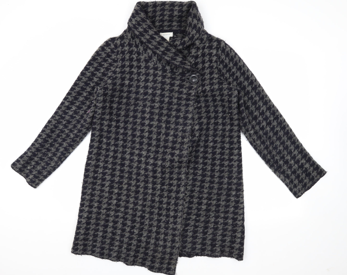 Kenar Women's Black & Grey Houndstooth Cape L