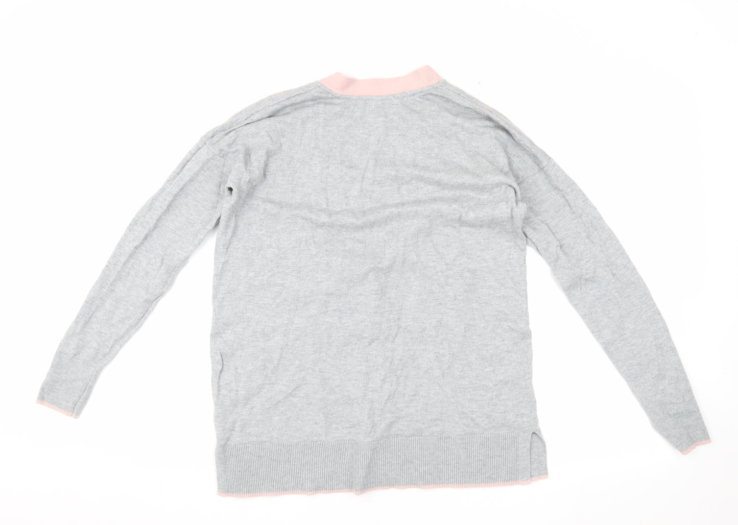 Boden Unisex Grey Cardigan S V-Neck Button Accent