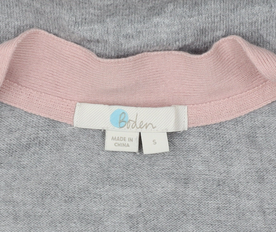 Boden Unisex Grey Cardigan S V-Neck Button Accent