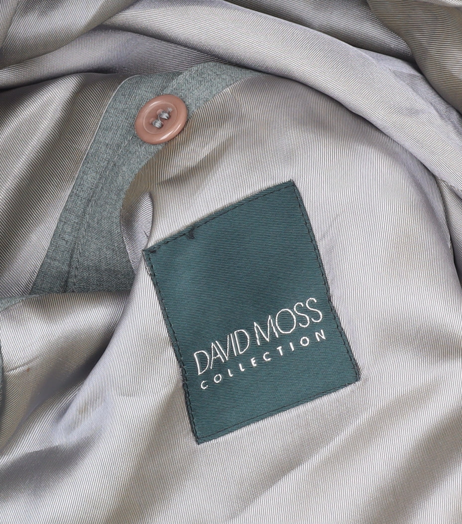 David Moss Men's Grey Blazer 40 Short Single-Breasted