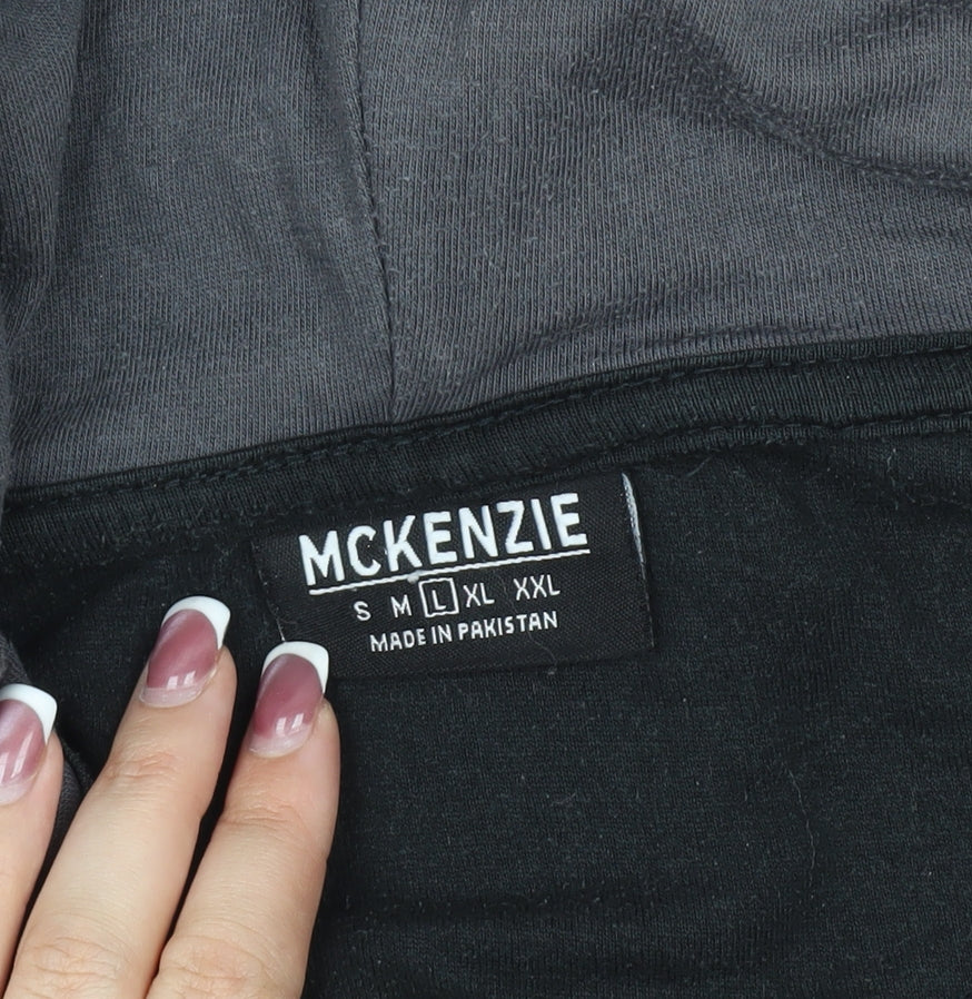 McKenzie Men's Black Basic Hooded Jacket L