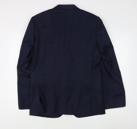 Marks and Spencer Men's Blue Wool Blazer 40R, Formal