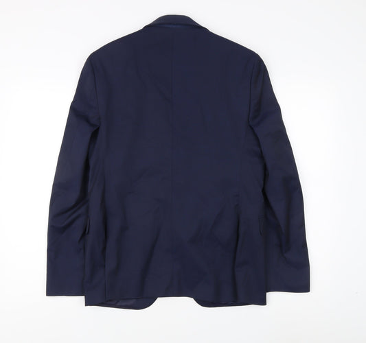 Moss Bros. Men's Blue Regular Fit Blazer 38R