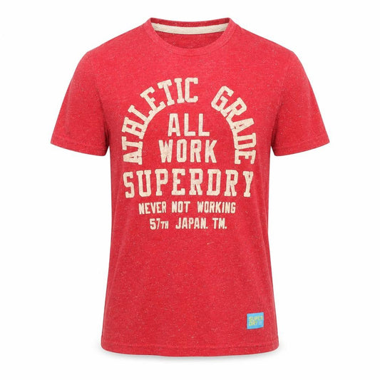 Mens UK Size S Superdry Red  Cotton Blend T-Shirt