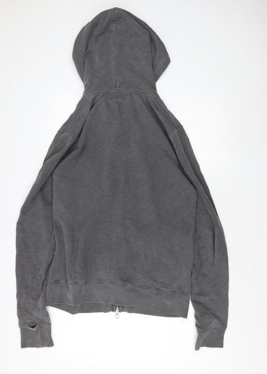 AllSaints Men's Grey Full Zip Hoodie Medium