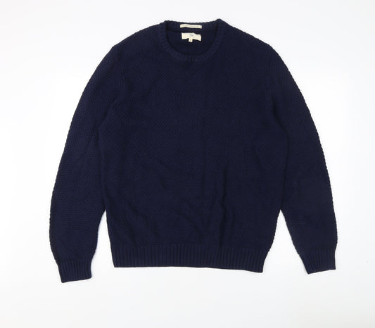 Racing Green Men's Blue XL Chunky-Knit Pullover