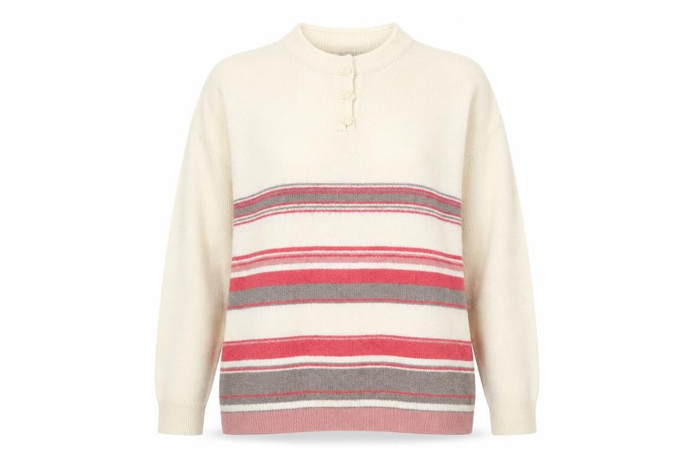 Front view of Honor Millburn Women's Multicoloured XL Henley Jumper