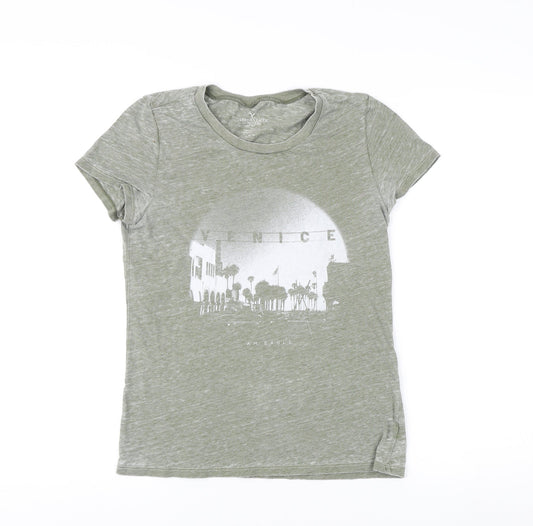 American Eagle Unisex Green Crew Neck T-Shirt M
