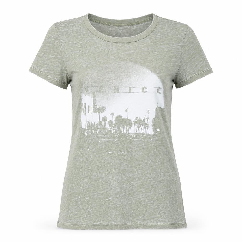 Unisex Adultss UK Size M American Eagle Outfitters Green Polyester Blend T-Shirt
