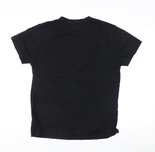Lee Cooper Men's Black Slim Fit Crew T-Shirt - Size L