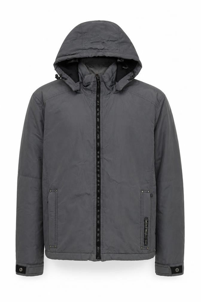 Gas Men's Grey Hooded Jacket L - Casual & Versatile