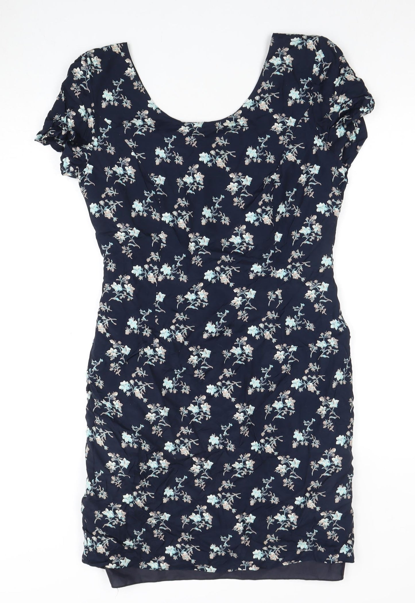 St Michael Women's Black Floral Dress, Size 12