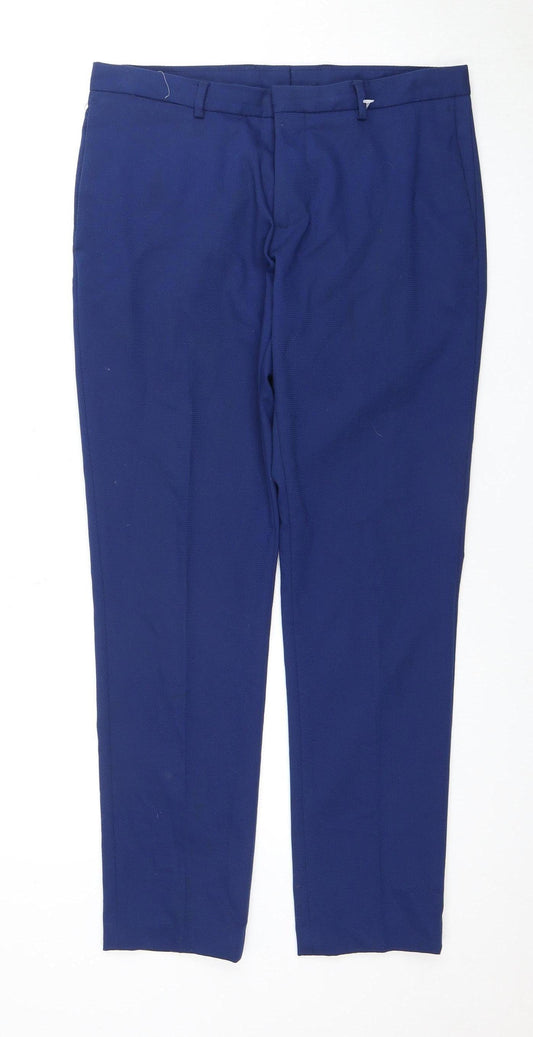 Zara Unisex Blue Slim Trousers Size 10