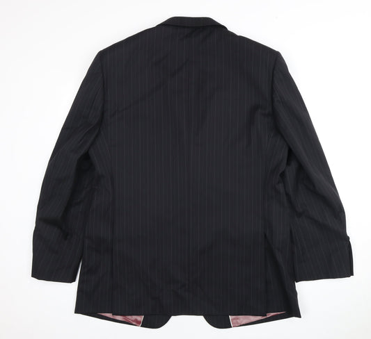 Marks and Spencer Men's Black Striped Suit Jacket 42R