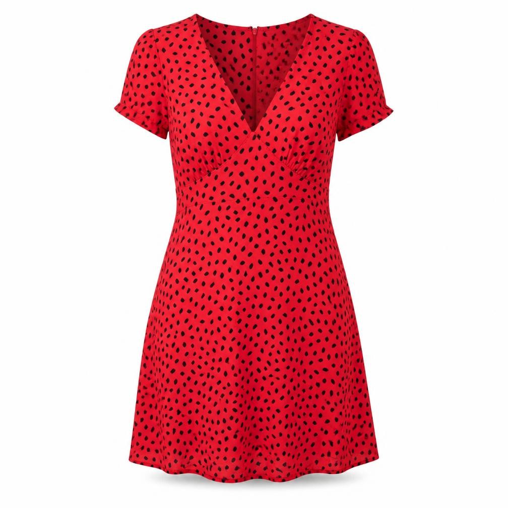Motel Women's Red Polka Dot Dress XS