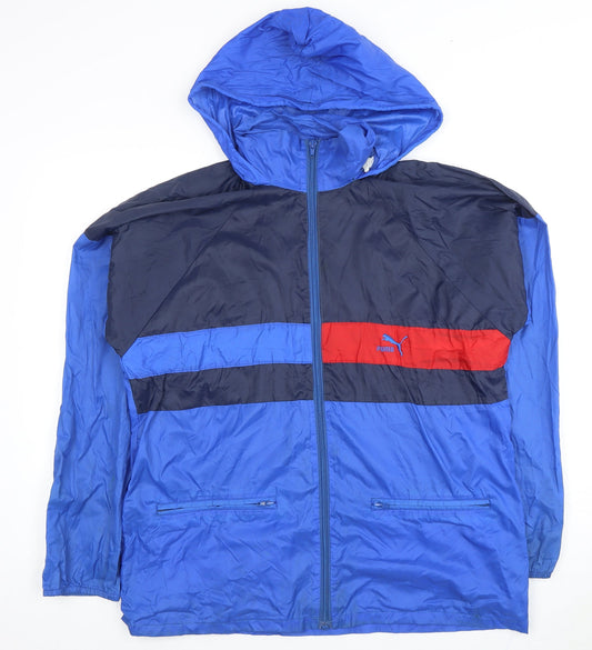 Puma Men's Blue Windbreaker Jacket 48 with Hood