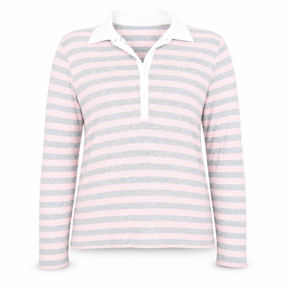 Viyella Women Multicoloured Striped Polo Shirt M