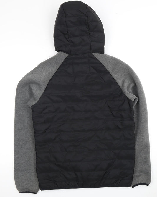 JACK & JONES Men's Black Puffer Jacket S Hooded Casual