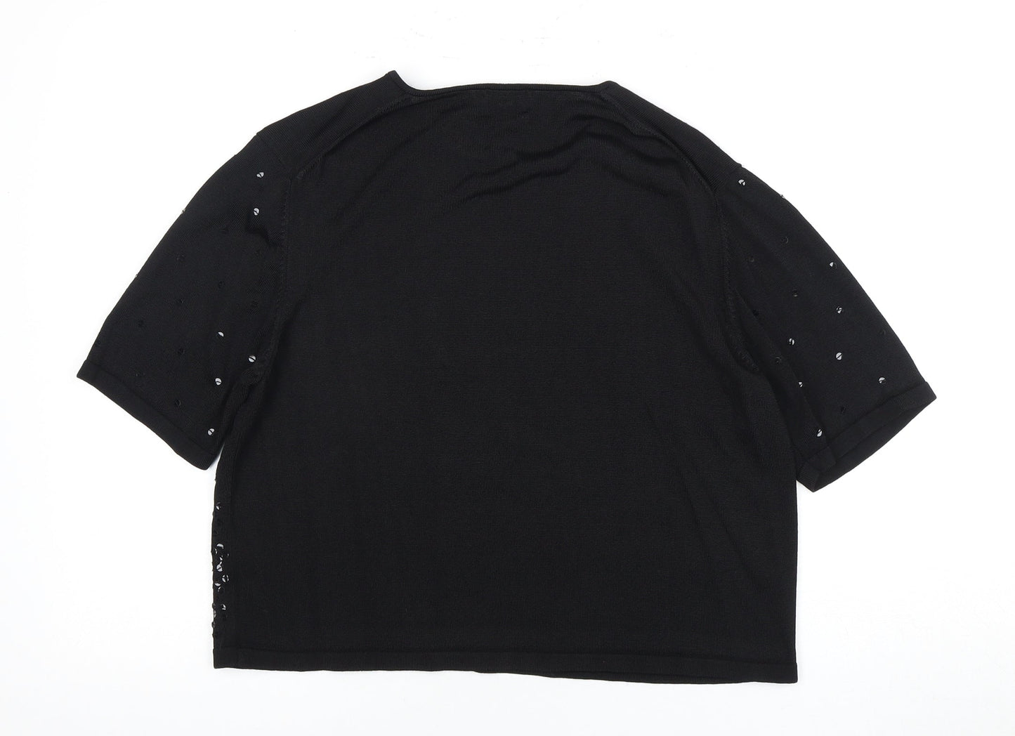Viyella Women's Black Sequin Knit Top L