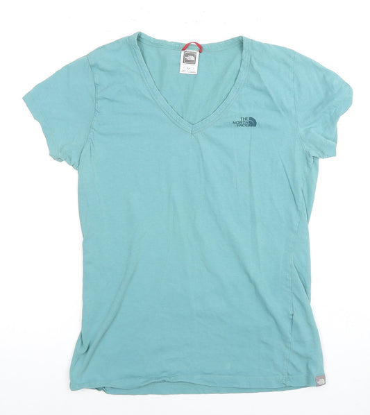 The North Face Women's Blue M V-Neck T-Shirt Casual Wear