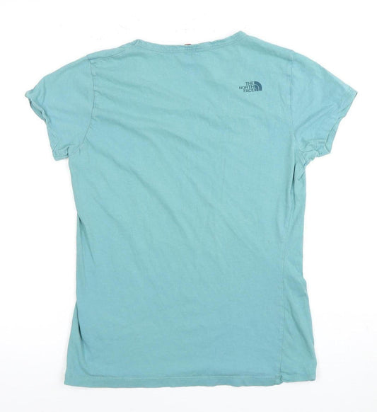 The North Face Women's Blue M V-Neck T-Shirt Casual Wear