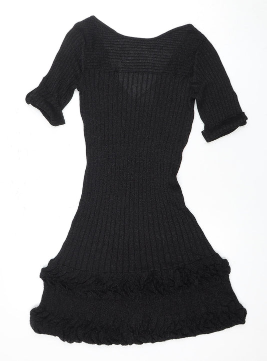 Karen Millen Women's Black V-Neck Dress Size 2