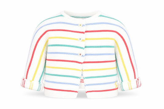 Joules Unisex Baby Multicoloured Striped Cotton Cardigan 0-3M