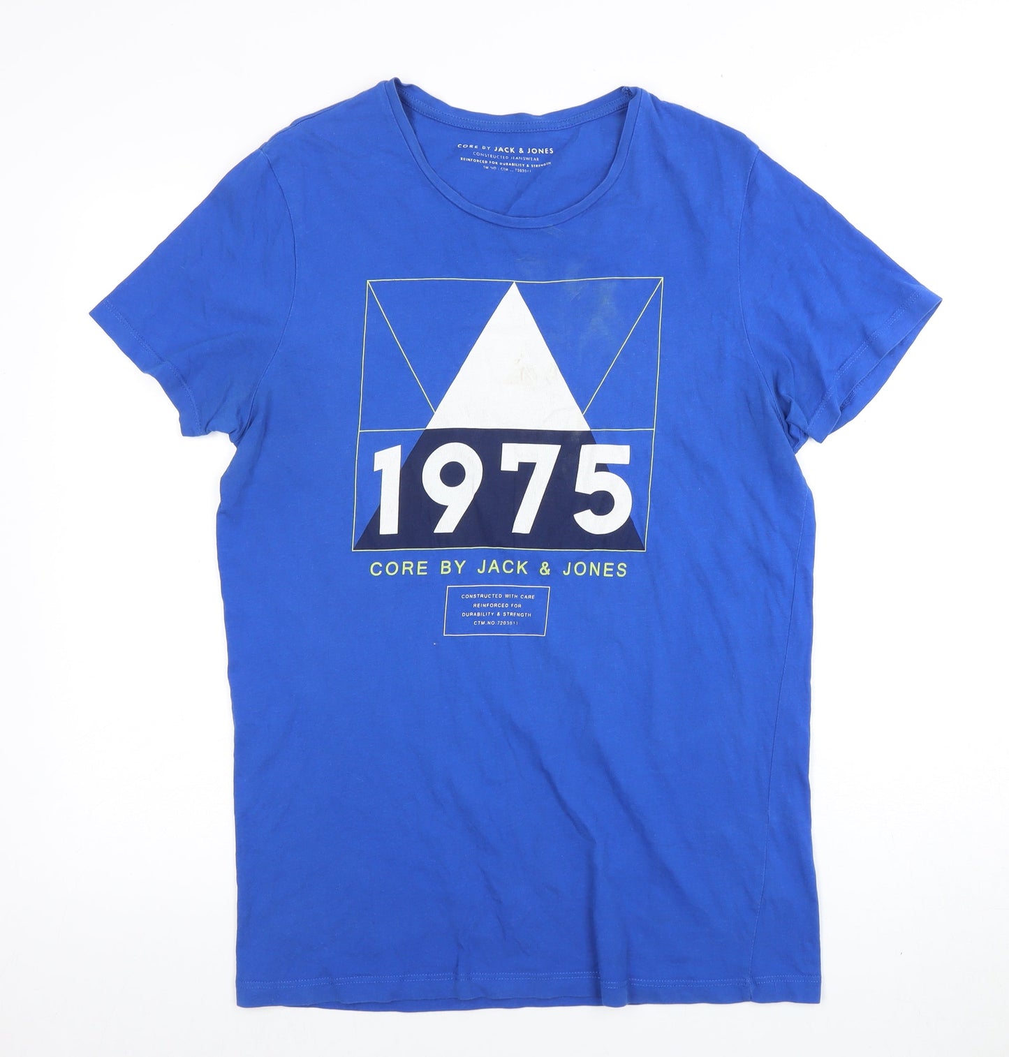 Jack & Jones Men's Blue Graphic Print T-Shirt L