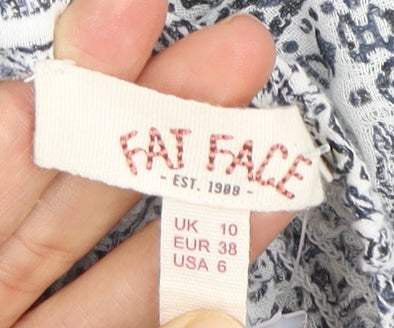 Fat Face Women's Off-Shoulder White Geometric Top