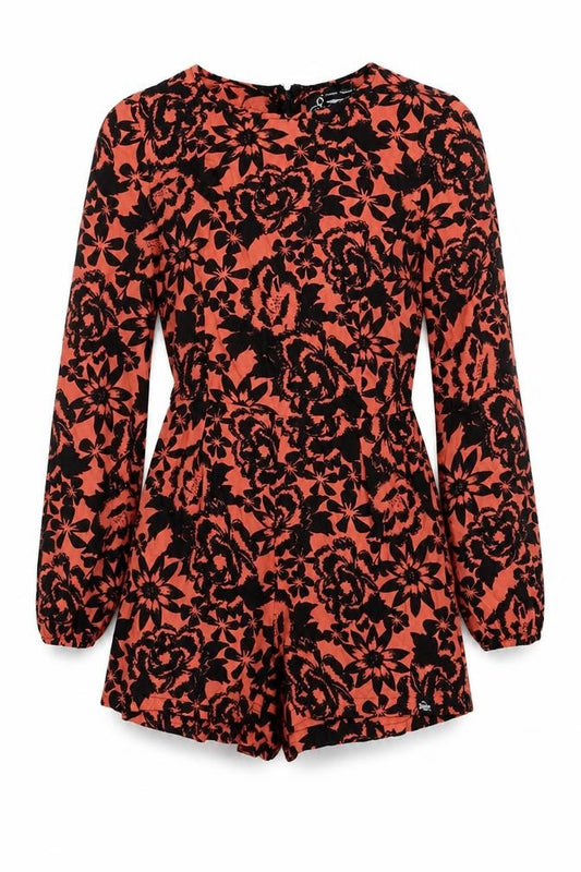 Superdry Women's Black Floral Playsuit XXS Long Sleeve