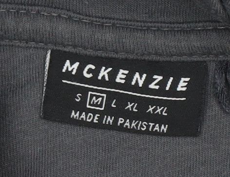 McKenzie Mens Grey Pullover Hoodie Medium
