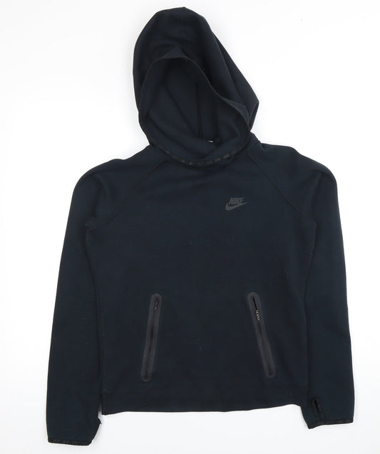 Nike Women's Black Hoodie, S, Zip Pockets, Activewear