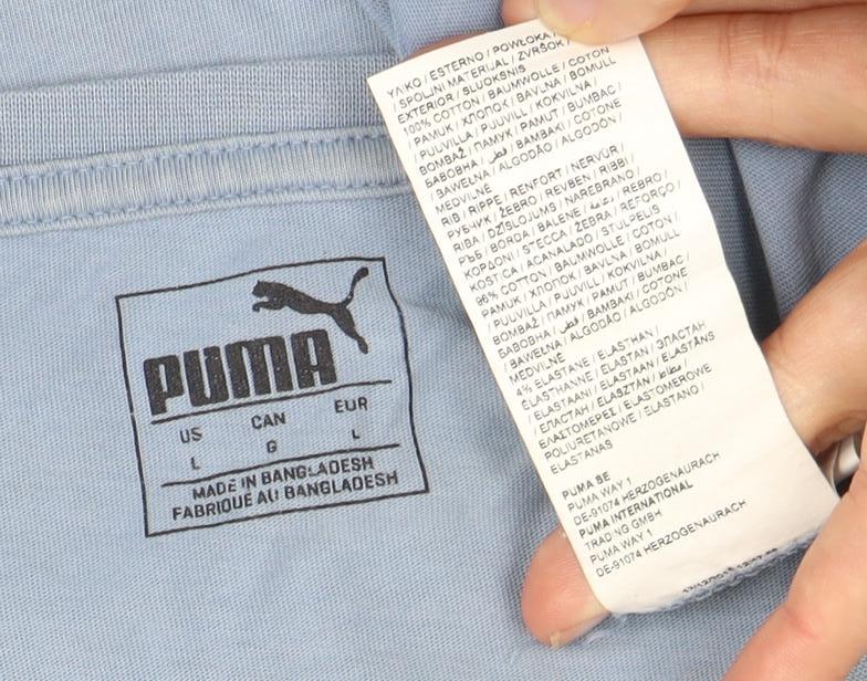 Puma Men's Blue Short Sleeve T-Shirt Large